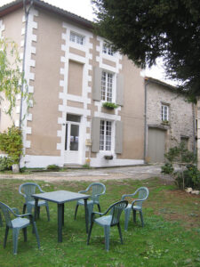 Front with tables and chairs